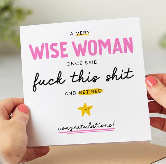 Funny Retirement Card, A Very Wise Woman Retired - Congrats On Your Retirement Card - Personalised Card
