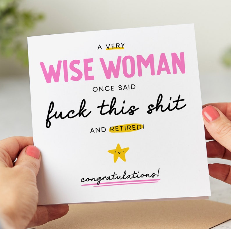 Funny Retirement Card, A Very Wise Woman Retired - Congrats On Your Retirement Card - Personalised Card image 1