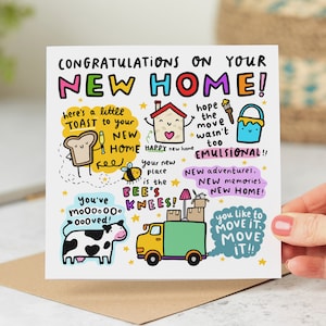 Funny New Home Card - Congratulations On Your New Home - Housewarming Card - Personalised Card