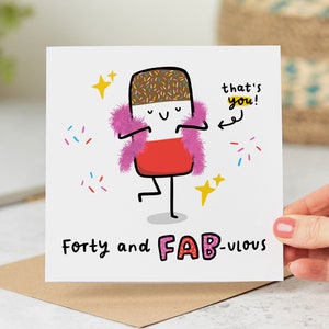 Forty And Fabulous Birthday Card, Funny 40th Birthday Card, Personalised Card