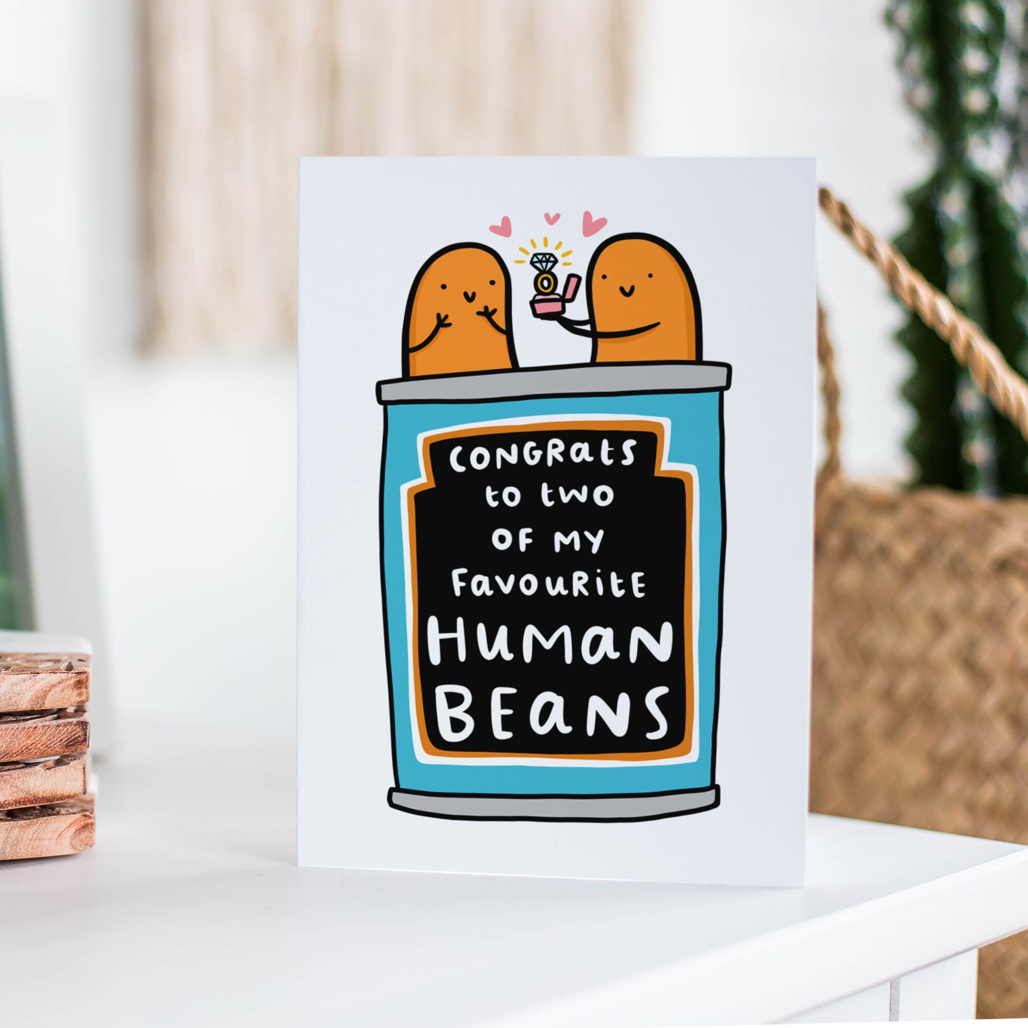Funny Engagement Card Congrats To Two Of My Favourite Human Etsy