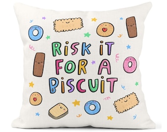 Risk It For A Biscuit Cushion | Fun Home Decor, Friend Birthday Gift