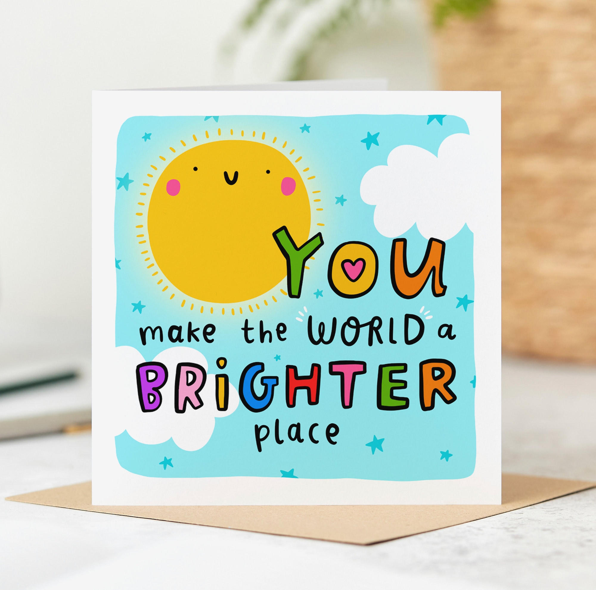You Make the World A Brighter Place - Thank You Card, Support Card ...