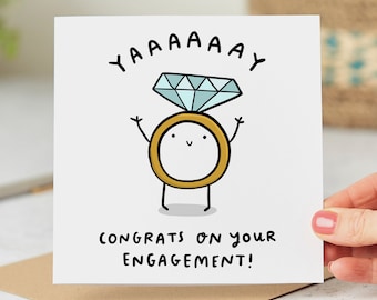 Yay Congrats On Your Engagement Card - Congratulations, Funny Card