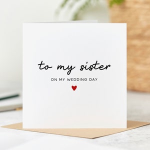 Sister Wedding Day Card - Wedding Day Thank You Card, To My Sister On My Wedding Day