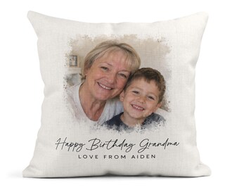 Cojín personalizado con foto de la abuela, regalo de cumpleaños con imagen personalizada.