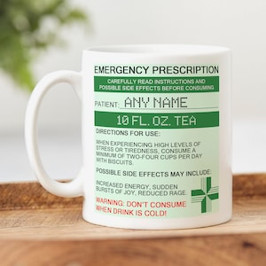 Prescription Tea Mug, Personalised Gift, Funny Gift