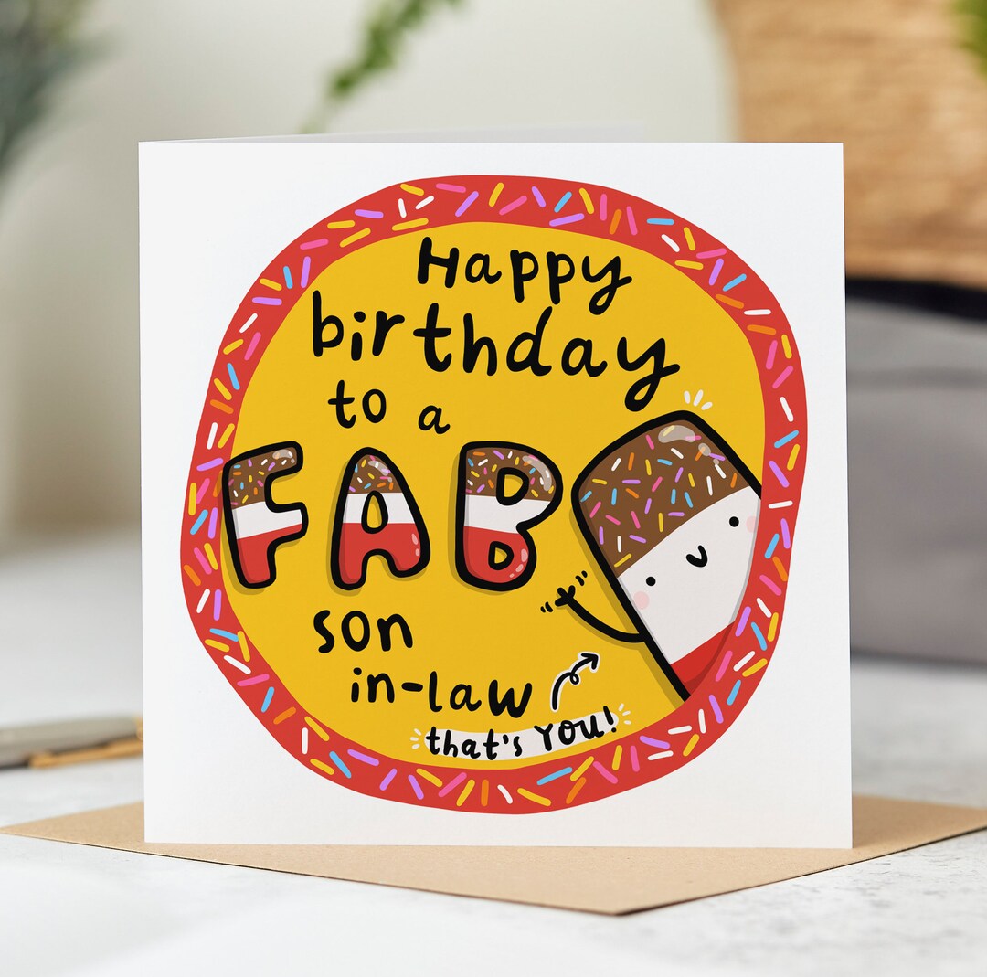 Fab Son-in-law Birthday Card, Funny Birthday Card for Son in Law ...