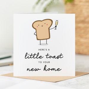 Here's A Little Toast To Your New Home - Funny New Home Card, Congrats New Home, Personalised Card