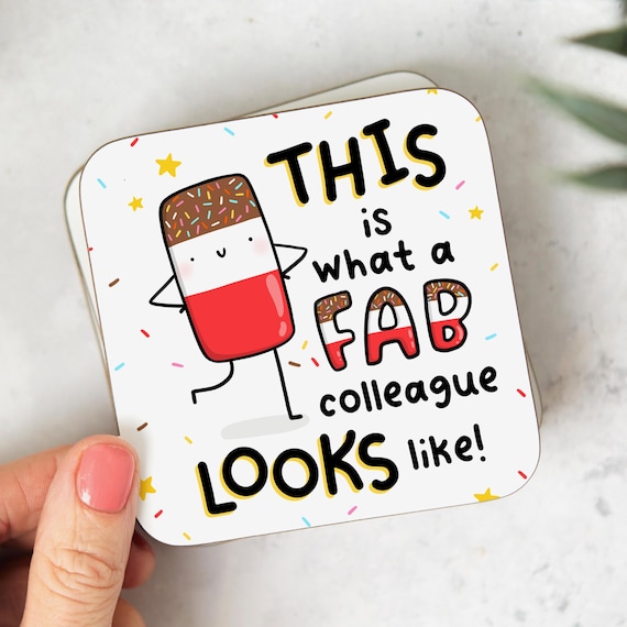 This Is What A Fab Colleague Looks Like Coaster - Thank You Gift For Work Friend, Coworker, Funny Office Gift