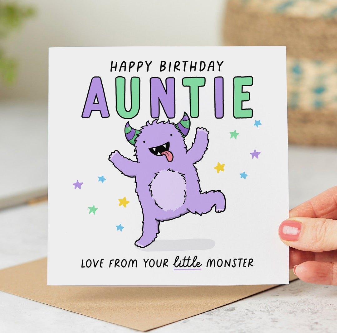 Tante Geburtstagskarte, lustige Karte, von deinem kleinen Monster