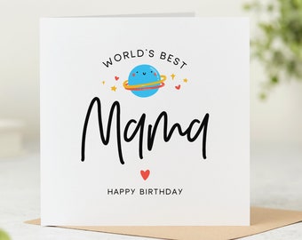 World's Best Mama Birthday Card - Cute Birthday Card - Personalised Card