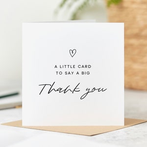 A Little Card To Say A Big Thank You - Thank You Card, Best Colleague Card, Leaving Card, Retirement Card, Personalised Card