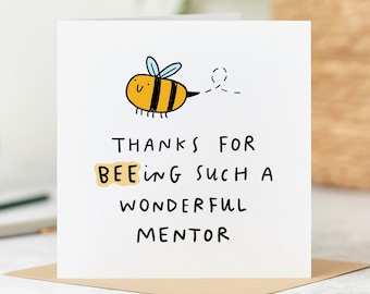 Thanks For Beeing A Wonderful Mentor - Mentor Thank You Card - New Job Leaving Card - Retirement Card - Personalised Card