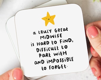 A Truly Great Midwife Is Hard To Find Coaster, Midwife Thank You Gift, Appreciation, Leaving, Retirement Gift For Co-worker, Colleague