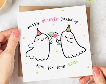 Time For Some Boos - Funny Birthday Card For Her, Best Friend, Sister, October Birthday