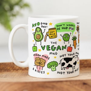 De veganistische mok - grappige veganistische mok, verjaardagscadeau, woordspelingen, dierenliefhebber, beste vriend, veganistisch etenliefhebber, veganistisch cadeau