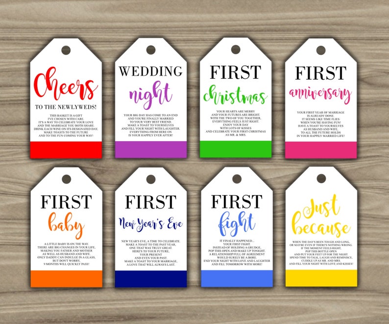 Milestone Wine Tags - Bridal Shower Reward Basket Tags - 1st Yr Milestone Tags - Instantaneous Down load - Yr Of Firsts - PRINTABLE - G001 photo regarding Printable Wine Tags for Bridal Shower Gift identified as Milestone Wine Tags - Bridal Shower Reward Basket Tags - Initial Calendar year Milestone Tags - Immediate Obtain - Calendar year Of Firsts - PRINTABLE - G001