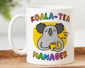 Koala Tea Manager Mug - Personalised Gift - Thank You Gift - Birthday Gift - Leaving Work Gift - Best Manager Gift - Co-Worker Mug