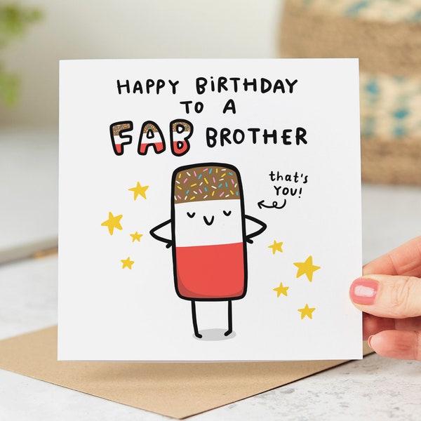 To A Fab Brother Birthday Card - Funny Brother Birthday Card - Personalised Card