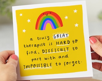 A Truly Great Therapist Is Hard To Find - Thank You Card - Best Therapist - Leaving Work - Retirement Card - Personalised Card