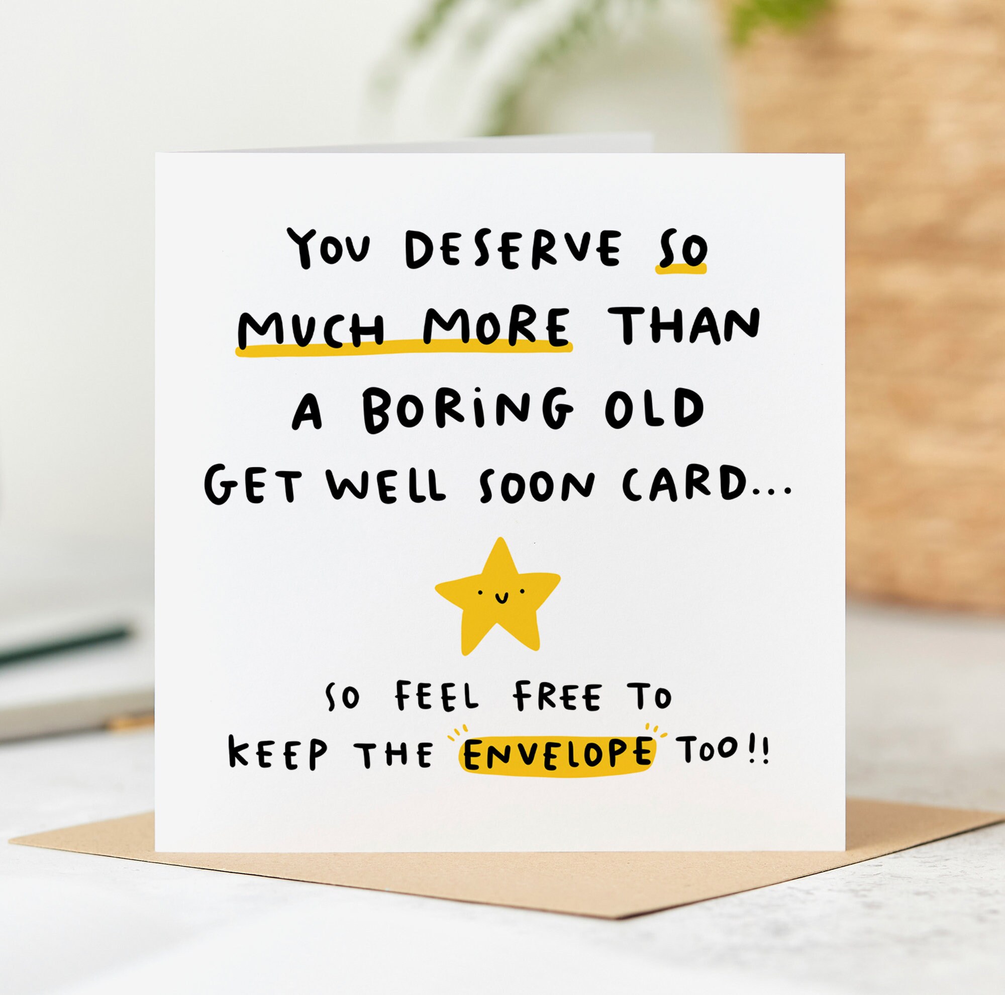 Boring Get Well Soon Card, Funny Get Well Soon Card, Thinking of You ...