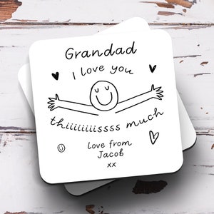 Personalised Grandad Coaster, Love You This Much, Grandad Gift, Birthday Gift, Father's Day Gift