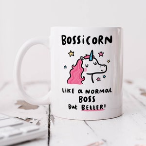 Bossicorn Mug - Personalised Gift, Like A Normal Boss But Better, New Job Congrats Gift, Leaving Gift, Retirement Gift, Best Boss Gift