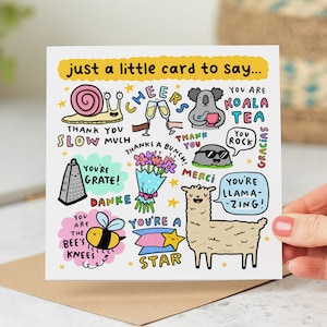 Just A Little Card To Say Thank You, Funny Thank You Card, Card of Thank You, Personalised Card