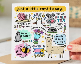 Just A Little Card To Say Thank You, Funny Thank You Card, Card of Thank You, Personalised Card