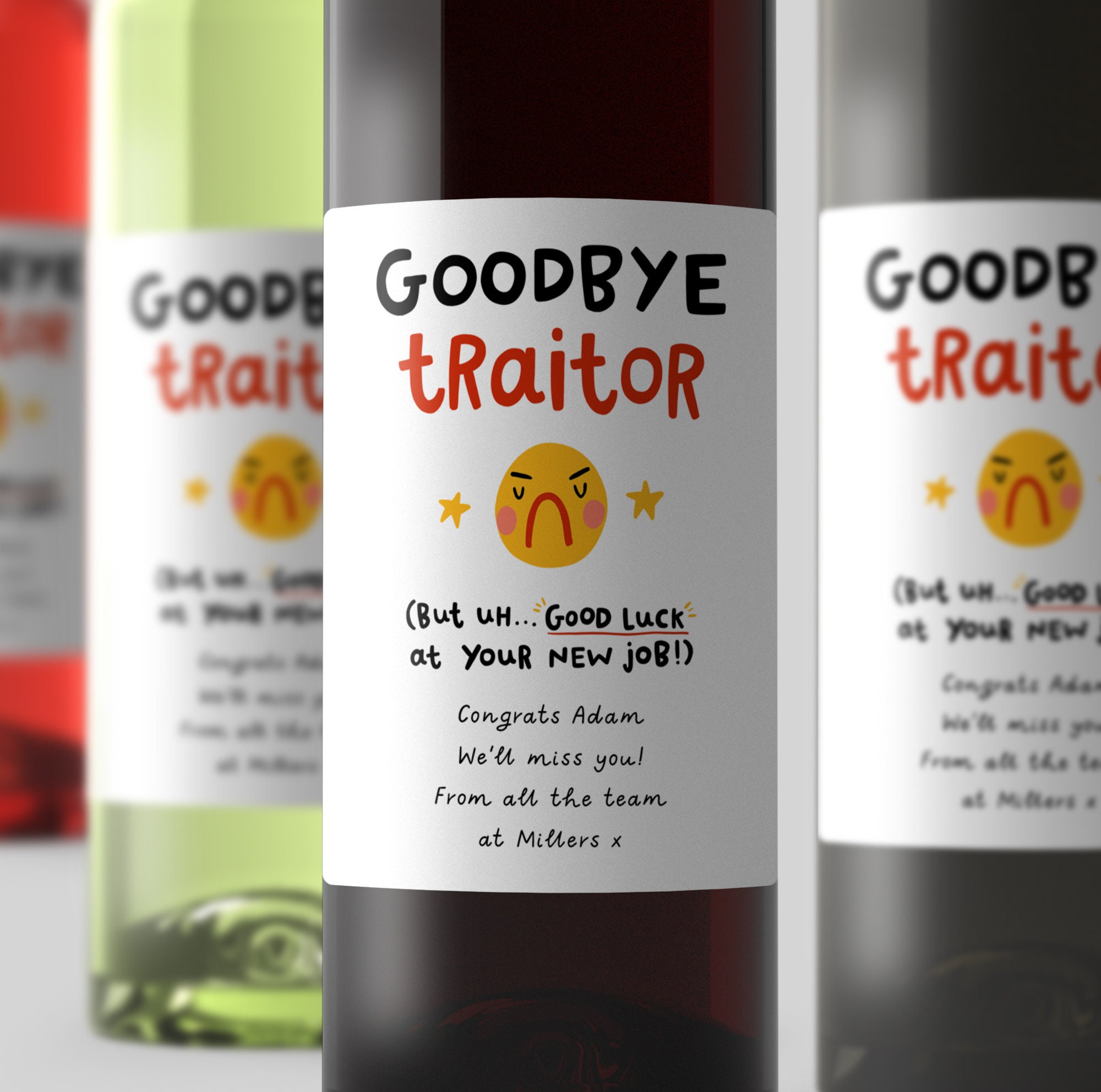 Goodbye Traitor Wine Label Funny Personalised Gift -  Portugal
