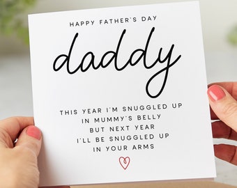 Father's Day Card for Daddy from The Bump, Next Year I'll Be Snuggled Up In Your Arms, Daddy to-be Card, Personalised Card