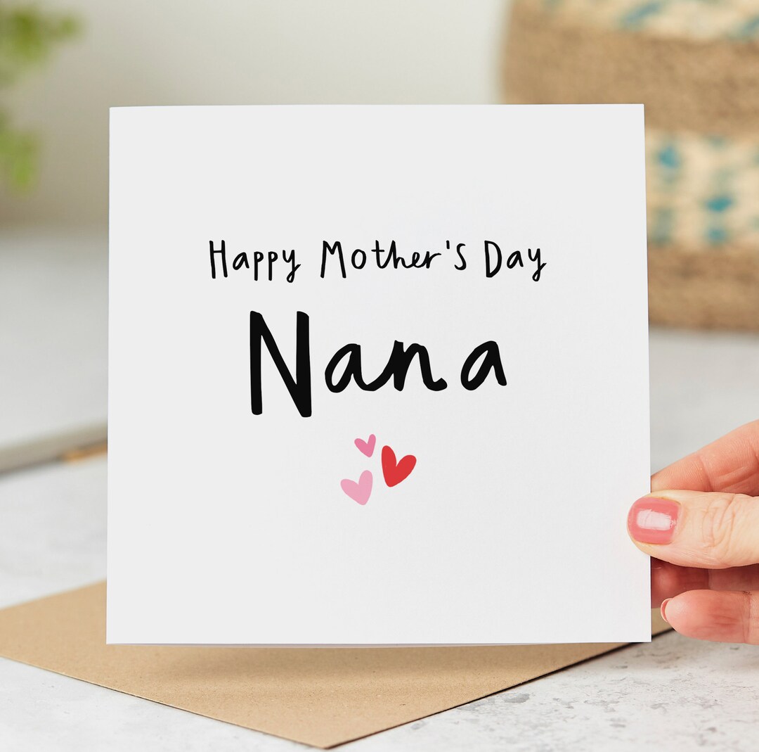 Happy Mother's Day Nana Card, Mother's Day Card for Nana, Hearts ...