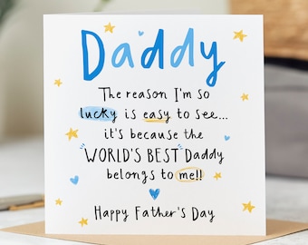 World's Best Daddy Belongs to Me - Daddy Father's Day Card - Personalised Card