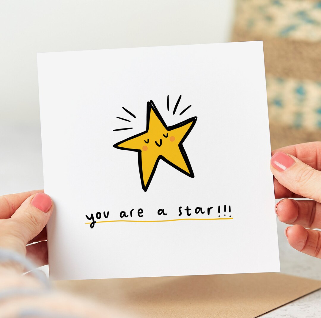 You Are A Star - Thank You Card - You're Amazing - Congratulations ...