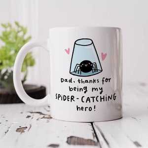 Funny Dad Mug - Thanks For Being My Spider Catching Hero, Funny Birthday Gift, Personalised Mug, Best Dad Gift