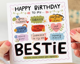 Tarjeta de cumpleaños para mi mejor amiga