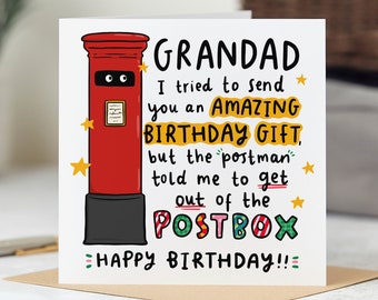 Funny Grandad Birthday Card - I Tried To Send You An Amazing Gift - Personalised Card