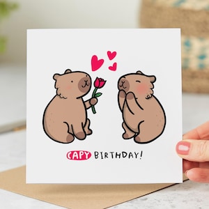 Capy Birthday Card, Cute Capybara Card, Personalised Card