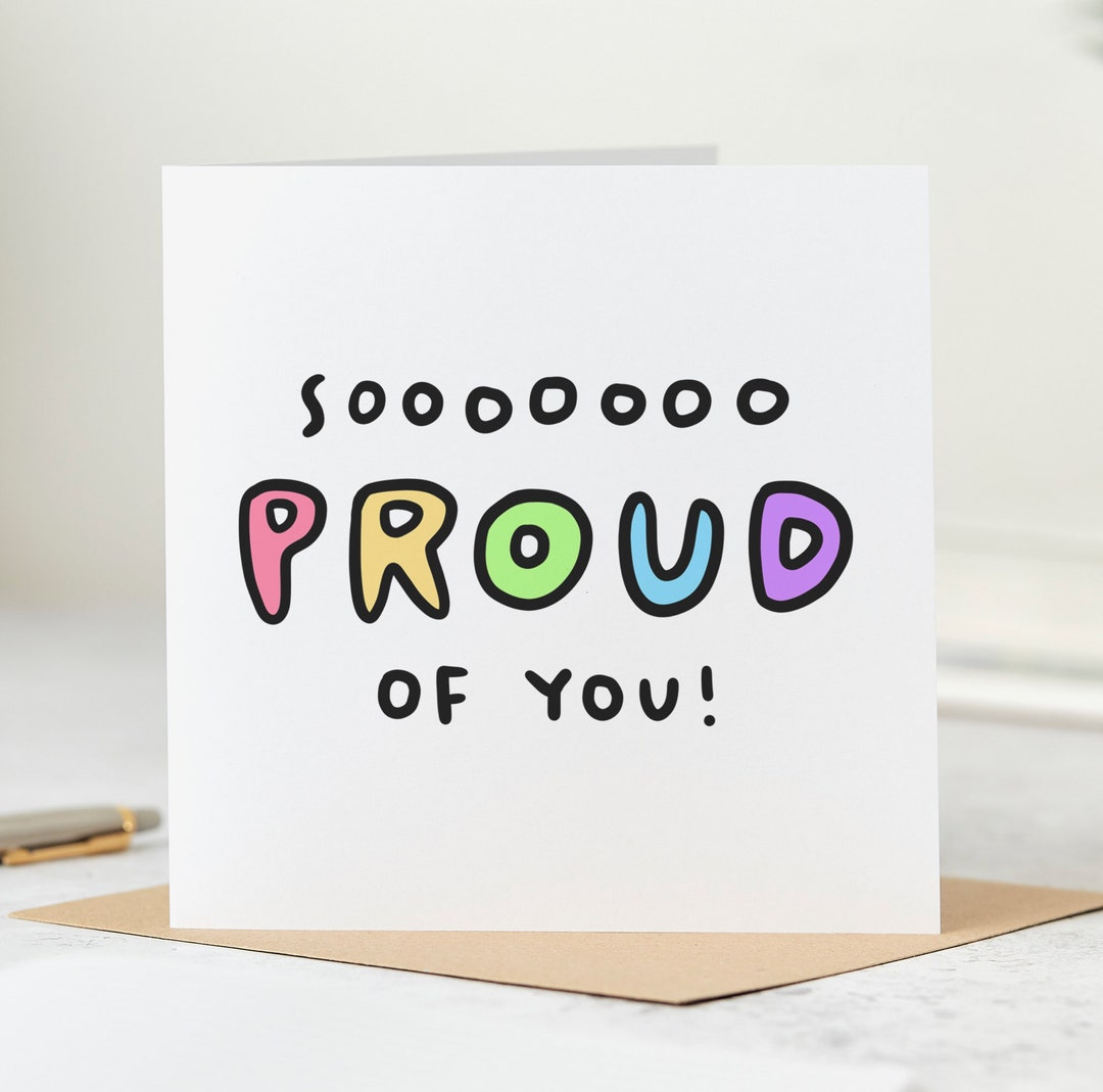 So Proud of You - Congratulations Card, Personalised Card - Etsy
