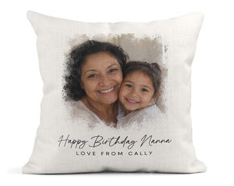 Cojín personalizado con foto de la abuela, regalo de cumpleaños con imagen personalizada.