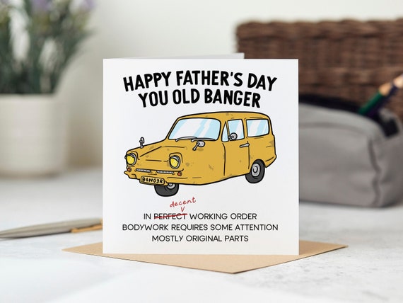 Funny Father's Day Card, Happy Father's Day You Old Banger, Personalised Card