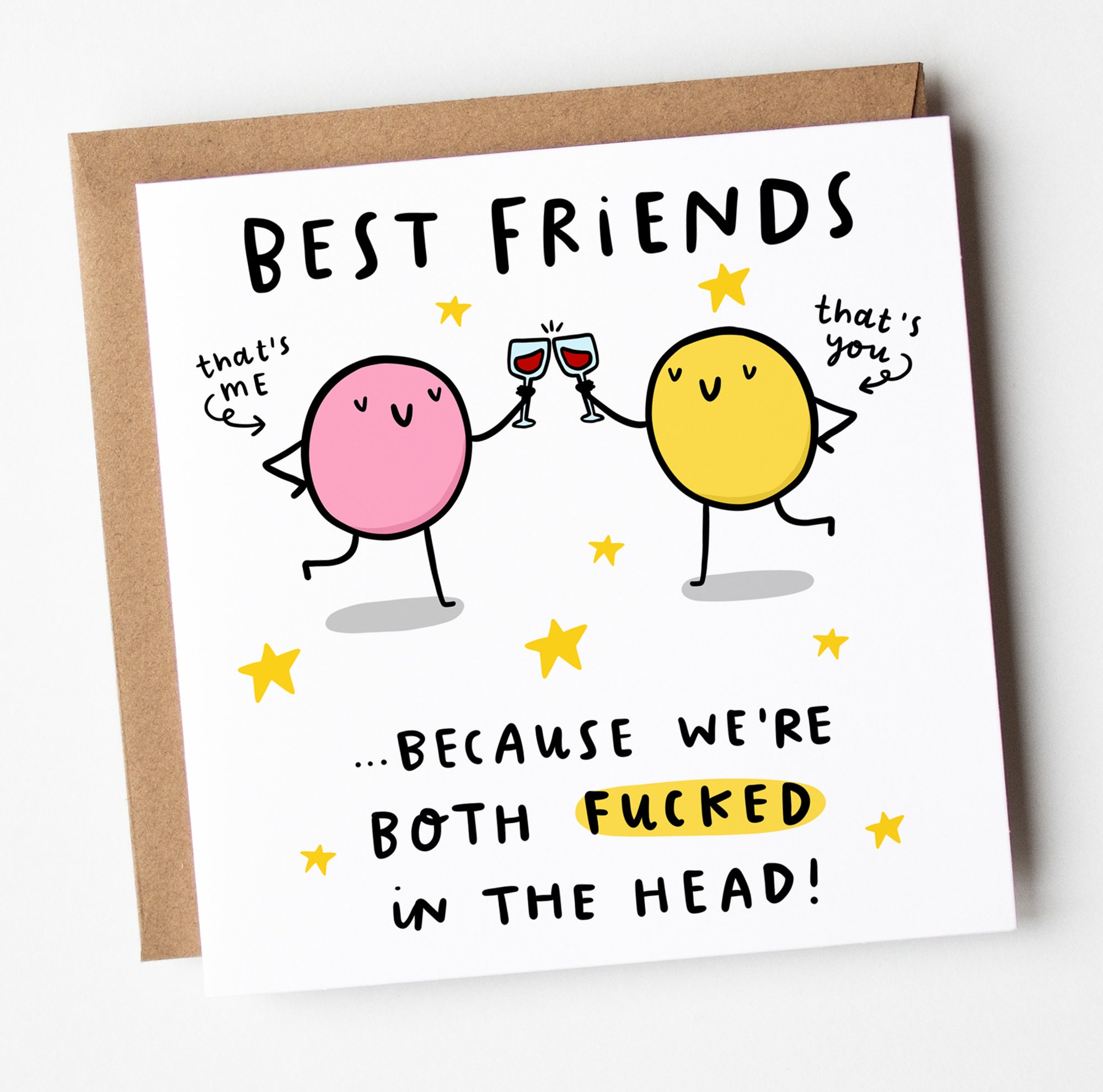 Funny Best Friend Birthday Card Best Friends Because - Etsy UK
