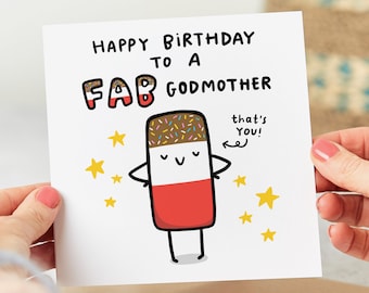 To A Fab Godmother Birthday Card - Funny Godmother Birthday Card - Personalised Card
