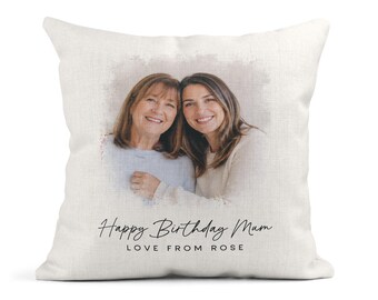 Cojín personalizado con foto para mamá, regalo de cumpleaños con imagen personalizada.