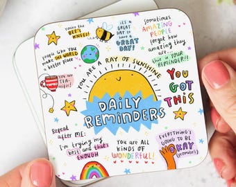 Daily Reminders Coaster - Funny Thank You Gift, Friendship Gift, Positivity
