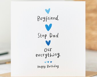 Tarjeta de cumpleaños para novio y padrastro, nuestro todo.