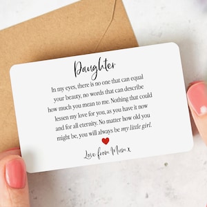 Daughter Wallet Card - Personalised Gift, Birthday Gift, Moving Out, Wedding Day Gift, Metal Wallet Card
