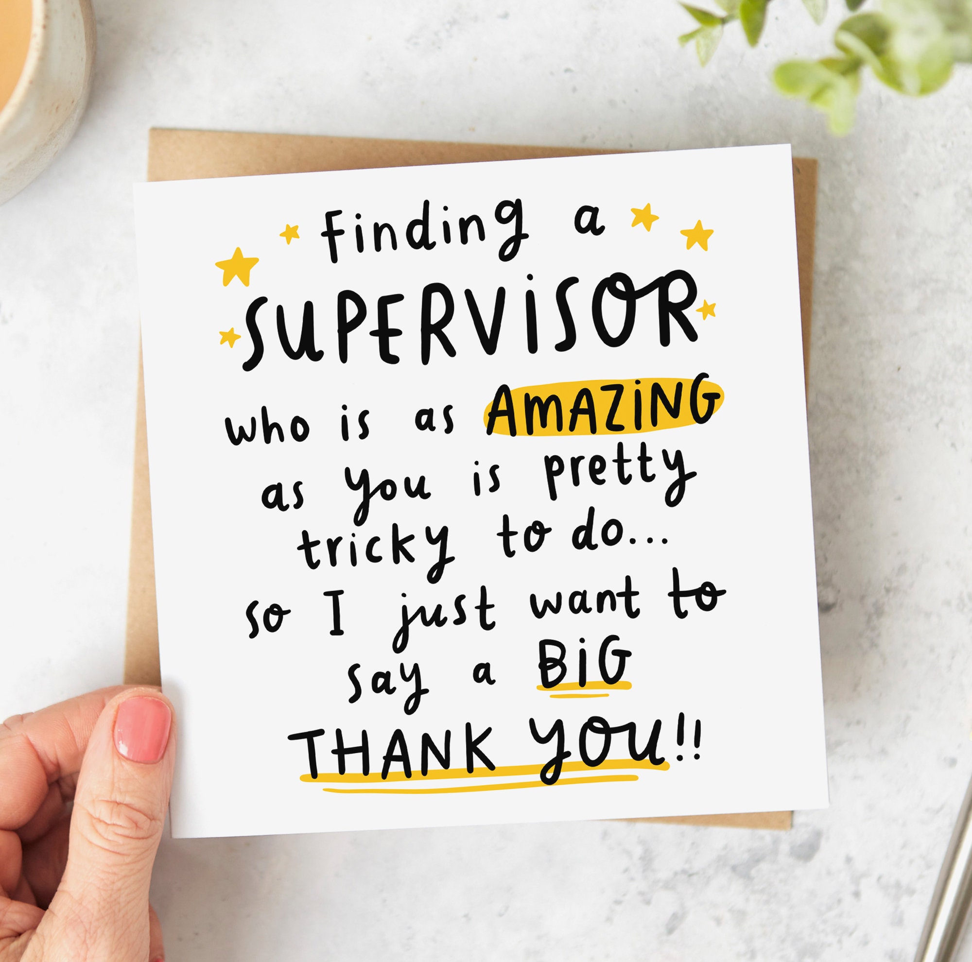 Finding A Supervisor as Amazing as You - Supervisor Thank You Card ...