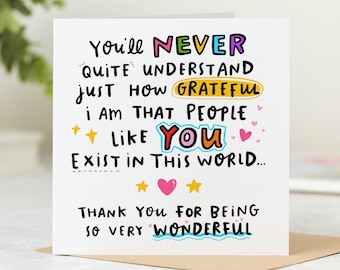 Thank You For Being So Very Wonderful Card - Thank You Card - Birthday Card - Appreciation Card -Proud Of You - Personalised Card